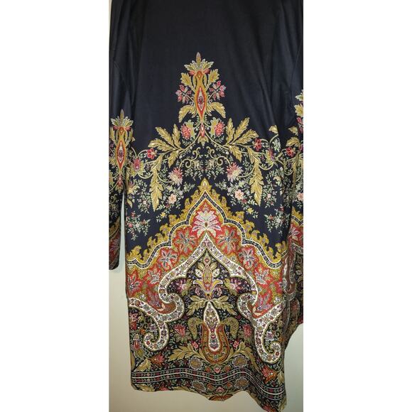 Zolucky Jacket Top Women Size L Lightweight ARTSY Floral Designs BOHEMIAN Multi - Picture 9 of 13
